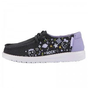 Zapatos Hey Dude Wendy Youth Doodle Girls Niños Negras EU7711UU