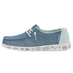 Zapatos Hey Dude Wendy Youth Doodle Girls Niños Azules B2NC7PJO