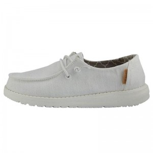 Zapatos Hey Dude Wendy Youth Linen Girls Niños Beige Blancas 7GB6PZYP