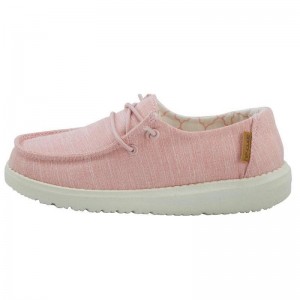 Zapatos Hey Dude Wendy Youth Linen Girls Niños Rosas V6BG2DB7