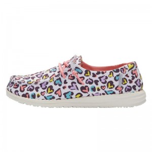 Zapatos Hey Dude Wendy Youth Print Girls Niños Blancas Leopardo DW0LDKK1