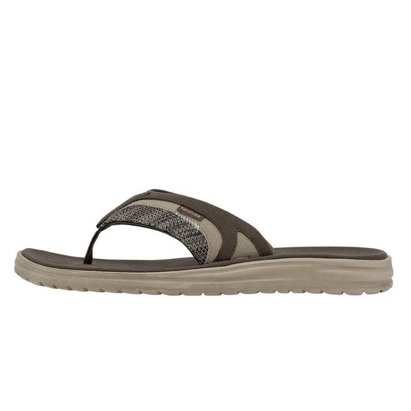 Chancletas Hey Dude Flinn Sox Hombre Marrones 75G40FGN