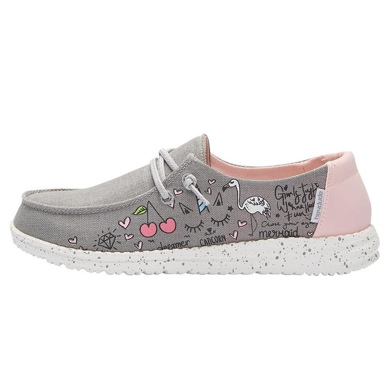 Zapatos Hey Dude Wendy Youth Doodle Girls Niños Gris VQTCH272