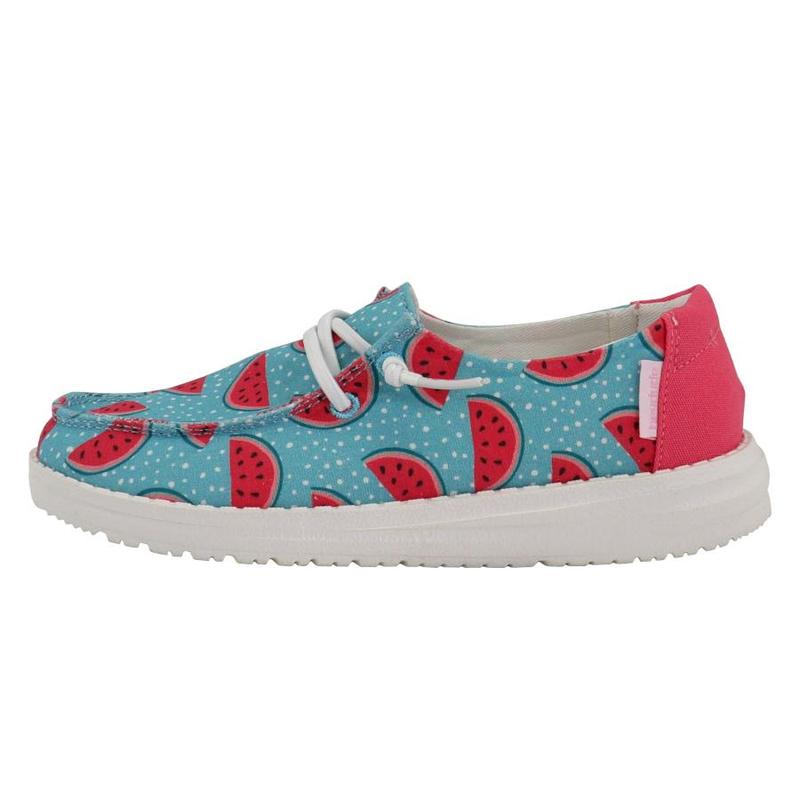 Zapatos Hey Dude Wendy Youth Print Girls Niños Verde Rojas OOVS6K7P