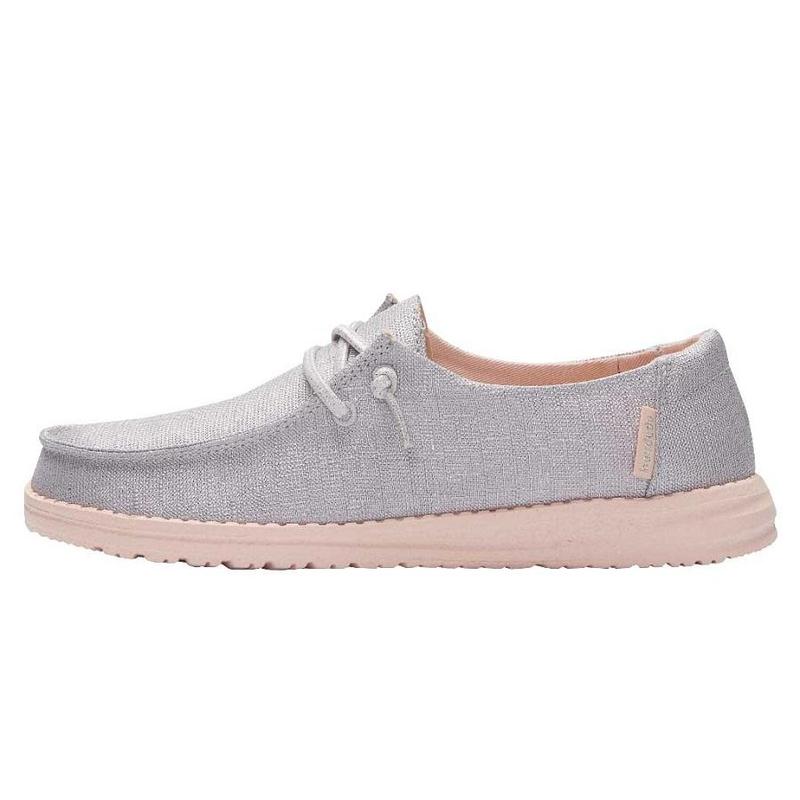 Zapatos Hey Dude Wendy Youth Sparkling Girls Niños Plateadas Coral GPLVOE8C